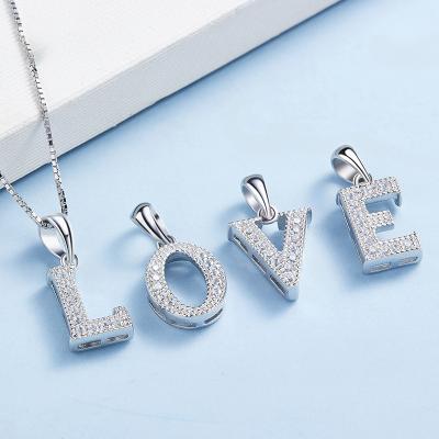 China Hiphop 925 Sterling Silver Gold Plated Initial Necklace Jewelry for Women, 2020 New Initial Necklace for sale