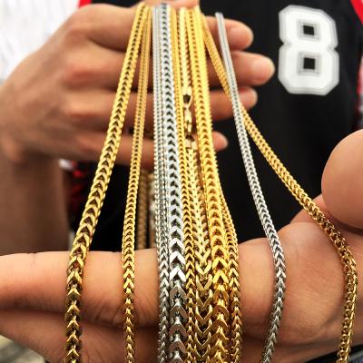 China Miss Jewelry 14K 18K Italy Dubai Hiphop Necklace Design stainless+steel+jewelry Men Gold Franco Chain New for sale