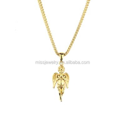 China Miss Jewelry Angel 18k Gold Hip Hop Jewelry Solid Back Necklace, Hip Hop Pendant Jewelry MJHP197 for sale