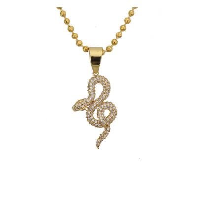 China Miss Jewelry Cheap Hiphop Iced Out Fashion Jewelry Snake 18k Pendant Chain Necklace for sale