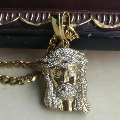 China Hip Hop Gold Micro Jesus Pendant Jesus Piece Pendant Hip Hop Gold for sale