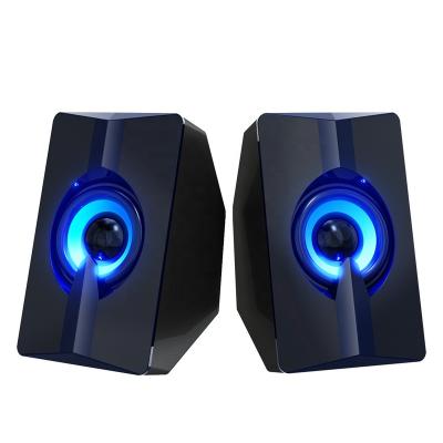 China 2021 Function Phone Mini Dual Channels Stylish Colorful Luminous Stereo Effect Speakers Light USB Speaker For PC Computer Laptop for sale