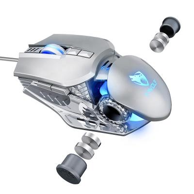 China 3D T-Wolf 6400 High DPI Ergonomic Gaming Mouse RGB Cable Professional Backlit Modular Mouse For PC Gamer for sale