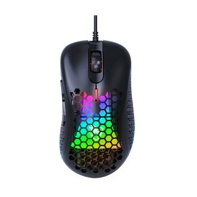 China 3D Cheap Price RGB Gaming Mouse PC Light Optical Glowing USB Computer Wired Magic Honeycomb Mouse for sale