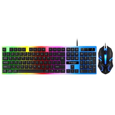 China For Gaming Rainbow 7 Colors Desktop Gaming Keyboard and Mouse Set PC Backlit Gamer Keyboard Backlit Wired Mouse Combo for sale