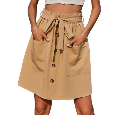 China OEM Breathable Factory Fashion Custom Skirt With Sashes A-Line Mini Skirt For Ladies for sale