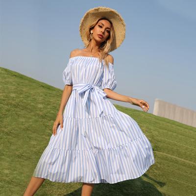 China 02Factory direct selling summer fashion stylish short sleeves Anti-wrinkle loose high waist plus size women dress for sale