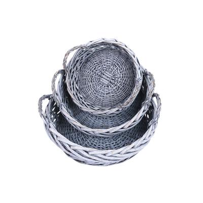 China China Basket Supplier China - Wholesale Cheap Price Woven Willow Material Wicker Fruit Basket With Handle for sale