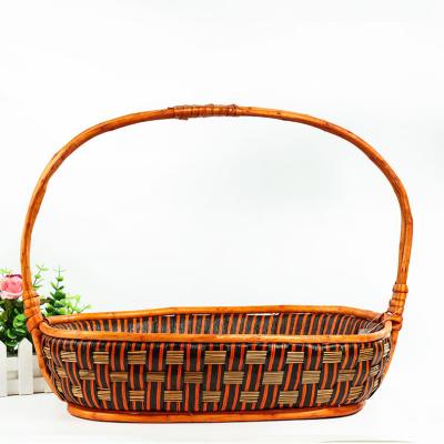 China Sustainable Hand Craft Eco-Friendly Willow Gift Fruit Wicker Basket Wicker Material for sale