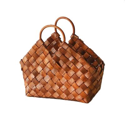 China Europe Flower Decorative Container Cheap Price Wooden Basket Bag for sale