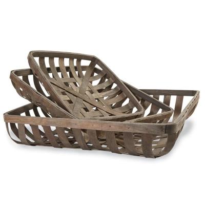 China Natural Wooden China Staple Wall Hanging Tobacco Basket for sale