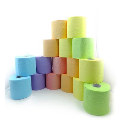 China Virgin Wood Pulps Cheapest Colored Embossed Toilet Paper Tissue Paper for sale