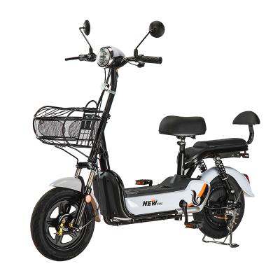 China Steel electric bicycles with large baskets and electric bicycles with battery display function for sale