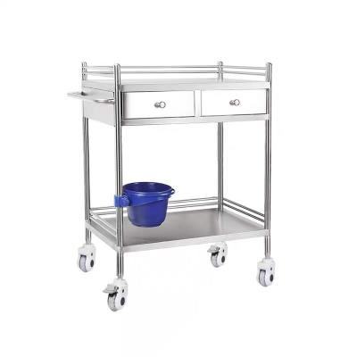 China Assemble Medical China Wholesale Ss304 Stainless Steel Hospital Trolley Polished Trolley for sale