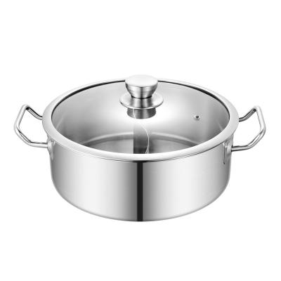 China Convenient Direct Manufacturer Stainless Steel Glass Cover Large Convenient Cooking Pot Set for sale