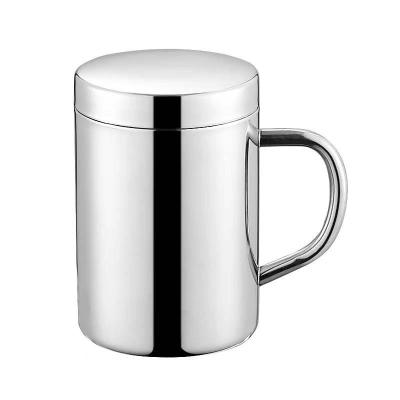 China Customized Viable Stainless Steel Mugs With Handle Tumbler Double-Wall Water Cup Mug Travel Coffee Mug With Lid for sale