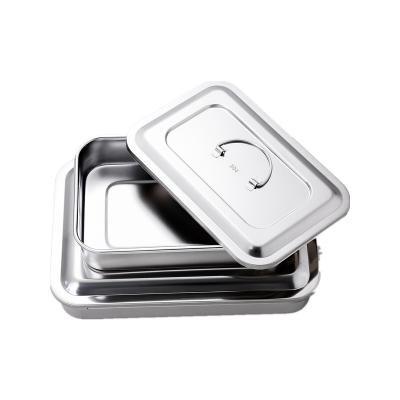 China Sustainable Direct Manufacturer Square Box metal tableware stainless steel preservation box food storage container for sale