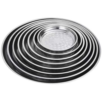 China Disposable Low Price SS410 Food tray round serving trays Stainless Steel dinner plate serving dish corten steel plate for sale