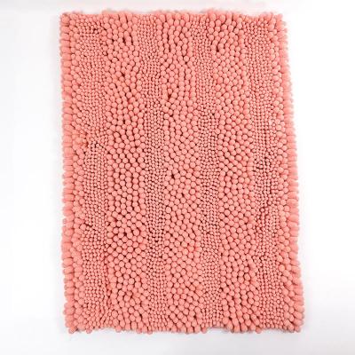 China Chenille Textile Woven Fabric Floor Carpet Stone Foot Massage Flannel Bath Mat Fabric for sale