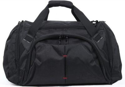 China Customized Portable Black  Duffel Bags Luggage Fashionable 600D Polyester Material for sale