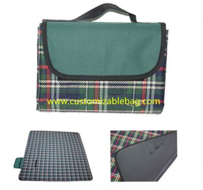 China Tartan Outdoor Folding Picnic Mat , OEM Foldable Picnic Mat Rectangular Shape for sale