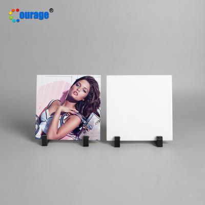 China 15*15cm Modern Small Square Shape Sublimation Ceramic Tile Frame Blanks for sale