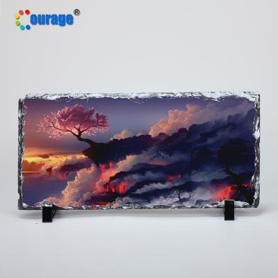 China China 16*30cm High Quality Rock Picture Frame Set Sublimation Printing Photo Slate for sale