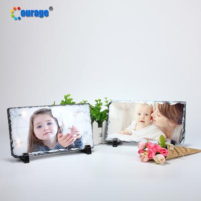 China European Empty Natural China Rock Sublimation Tile Photo Frame 12*20cm for sale