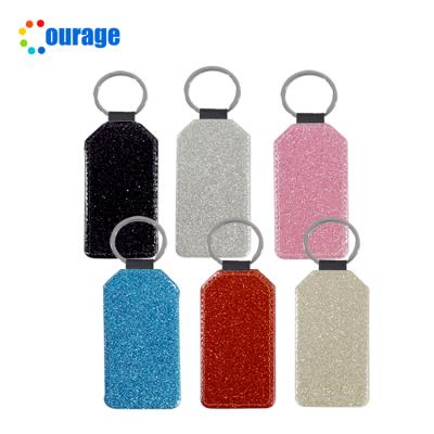 China Decoration Wholesale Sublimation Personalized Leather Key Chain Blank Keyring for sale