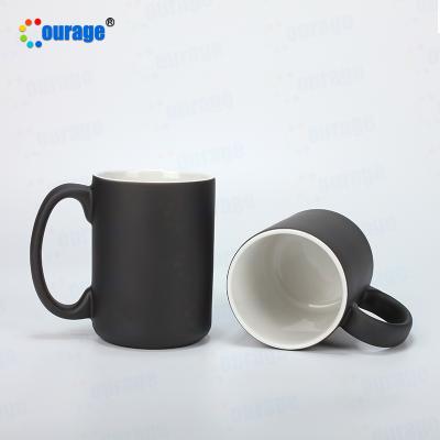 China Stocked Large Capacity 15OZ Color Changing Ceramic Magic For Custom Printing for sale