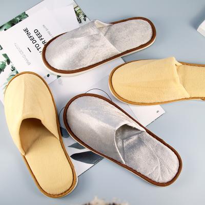 China New Velvet Products Wholesale Four Seasons White Plush Indoor Narrow Toe Hotel Slippers Hotel Amenities for sale