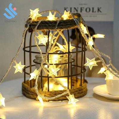 China Plastic+metal YF-Y10106 10m 100 LED Customized Christmas Party Decoration 3xAA Battery Operated Lights Star LED String Lights for sale