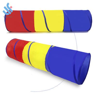 China Hot Selling YF-W9114 Soft Indoor Outdoor Chirsmas Toy Pop Up Playhouse Fabric Folding Tunnel Along Tunnel Colorful Children For Kids for sale