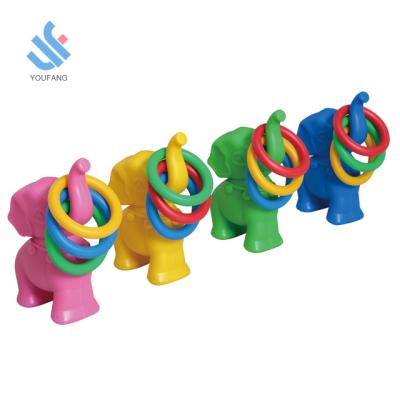 China Factory YF-06003 Best Price Children's Gift Olive Set Cheap High Quality Plastic Elephant Plastic Ring Toss Toy for sale