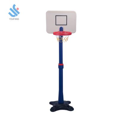 China PE Plastic Adjustable Amusement Park Kids Equipment Playground Basketball Stand Double Outdoor and Indoor Use YF-07003 for sale