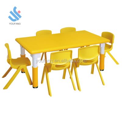 China YF-01016B Kindergarten Plastic Children Drawing Desk New Adjustable Rectangle Big Size Kids Table Plastic Table for sale