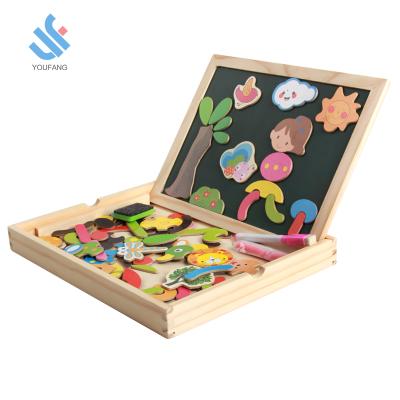 China OEM Portable YF-M532 Accept Factory Hot Popular Wooden Erasable Folding Magnetic Drawing Board Toys For Children for sale