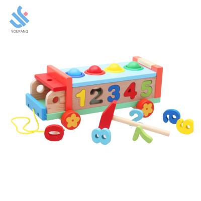 China OEM Portable YF-M606 Accept Factory 2018 New Design Hot Sale Xylophone Wooden Animals Truck Car Toys For Children for sale