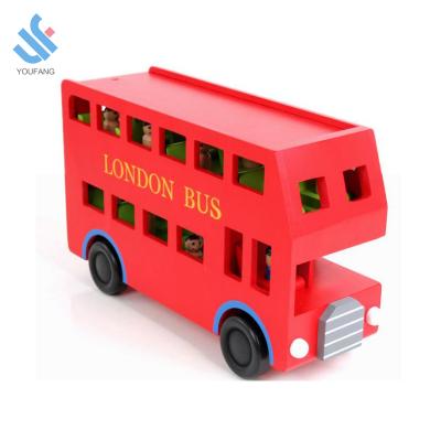 China OEM Portable YF-M609 Accept Factory 2018 New Design Hot Sale London Bus Wooden Toys For Children for sale