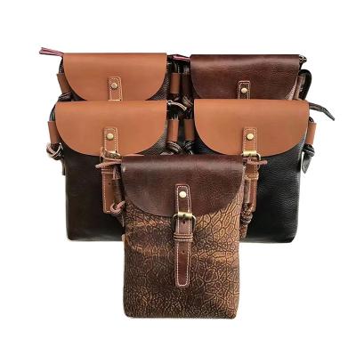 China Retro Small GENUINE LEATHER Cross - Body Mobile Phone Bag For Women Mini Shoulder Handbag Wallet Card Hold Purse Men for sale