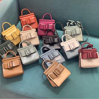 China 2021 New Cute Purse GENUINE LEATHER Mini Crossbody Bags for Girls Women Clutch Handbag Ladies Messenger Bag Children Top Handle Bags for sale