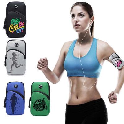 China Waterproof Design Your Own Gym Bag Universal Sports Fitness Armband Phone Arm Running Bag With Earphone Jack Designed For Men Women for sale