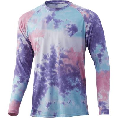 China Sustainale UPF Men's Plus Size Link Antibacterial Custom Performance Dye Breathable Long Sleeve Fishing Bamboo T-shirts for sale