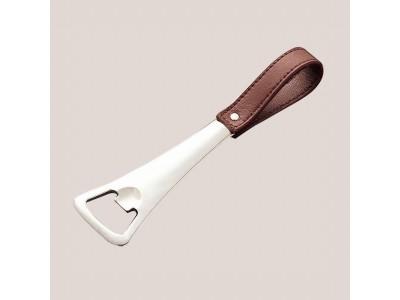 China Steel Iron Beer Bottle Opener with leather Strap Material:Stainl,Cool stamped stainless steel blank dog tag real leather for sale