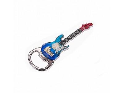 China Metal Guitar Bottle Opener with Logo Printing,Good quality metal zinc alloy die casting guitar shape bottle opener, logo for sale