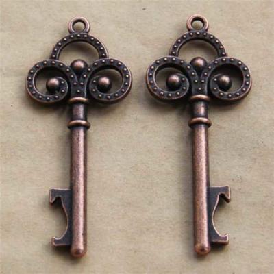 China Die Casting Innovative Wedding Favor Antique Key Shape Beer Bottle Opener key Ring, Cheap Promotion Gift for sale