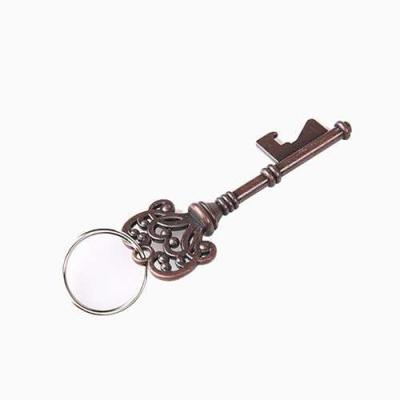 China Die casting antique key shape beer bottle opener, innovative wedding favor, cheap promotion gift, bronze / copper coatin for sale