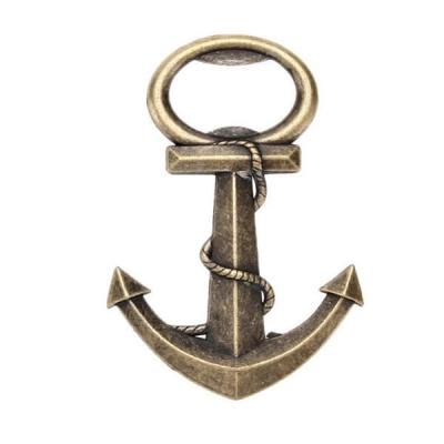 China Innovative 3D design marine anchor beer bottle opener, funny wedding favor, antique bronze plating for sale