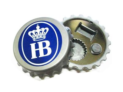 China Custom Beer Promotion Gift Plastic Bottle Cap Shape Fridge Magnet Beer Bottle Opener with Printed Logo, Different Colors for sale