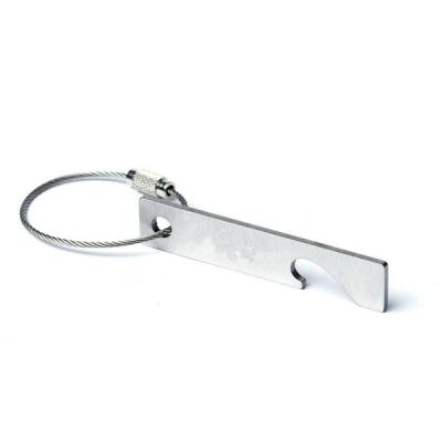 China Cheap Cool Promotion Gift Fancy Laser Engrave Blank Stainless Steel Mini Keychain Beer Bottle Opener with Wire Line Ring for sale